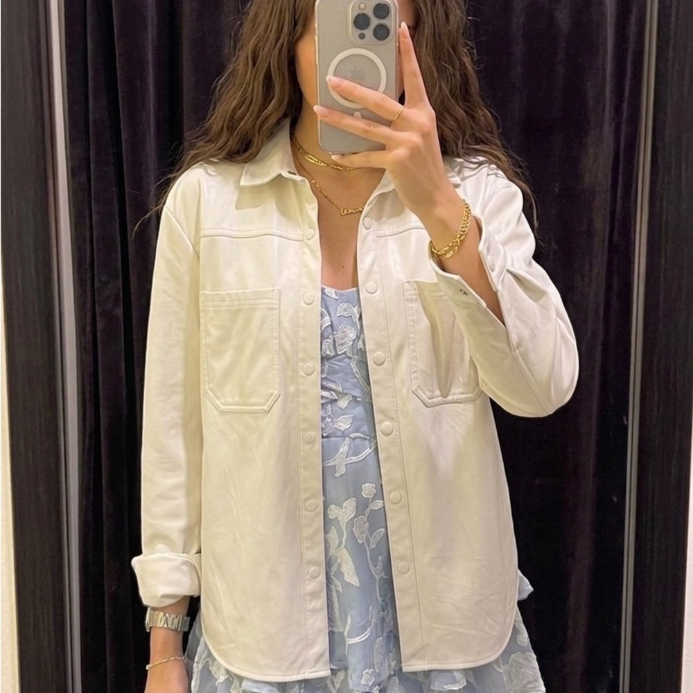 Cream Overshirt Jacket - Women's Lightweight Button-Up